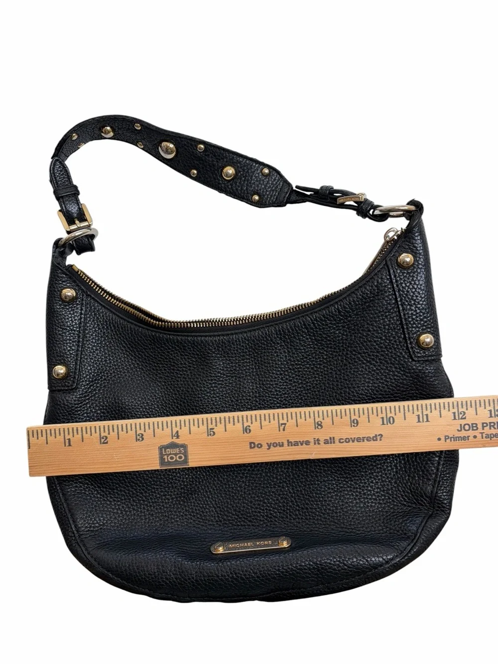 Michael Kors Black Pebbled Leather Hobo Bag